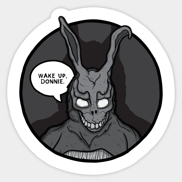 Frank the Rabbit (Wake Up) Sticker by Baddest Shirt Co.